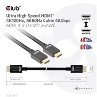 Club3D Kabel Ultra Rychlý HDMI™, 4K120Hz, 8K60Hz Cable 48Gbps (M/M), 28AWG, 4m