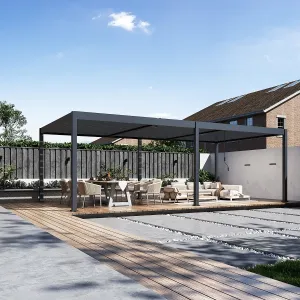 ArtRoja Bioklimatická hliníková pergola INTRO DUO voľne stojaca | antracit 8 x 4 m