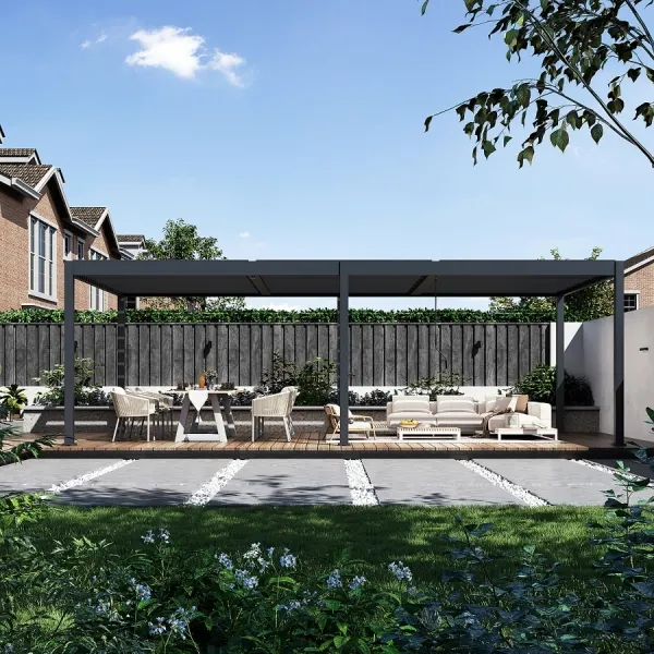 ArtRoja Bioklimatická hliníková pergola INTRO DUO voľne stojaca | antracit 8 x 4 m
