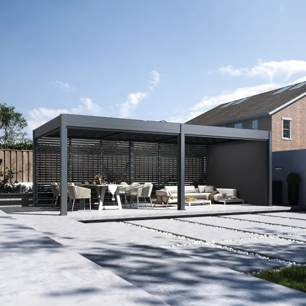 ArtRoja Bioklimatická hliníková pergola INTRO DUO voľne stojaca | antracit 7,2 x 3,6m