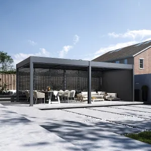 ArtRoja Bioklimatická hliníková pergola INTRO DUO voľne stojaca | antracit 7,2 x 3,6m