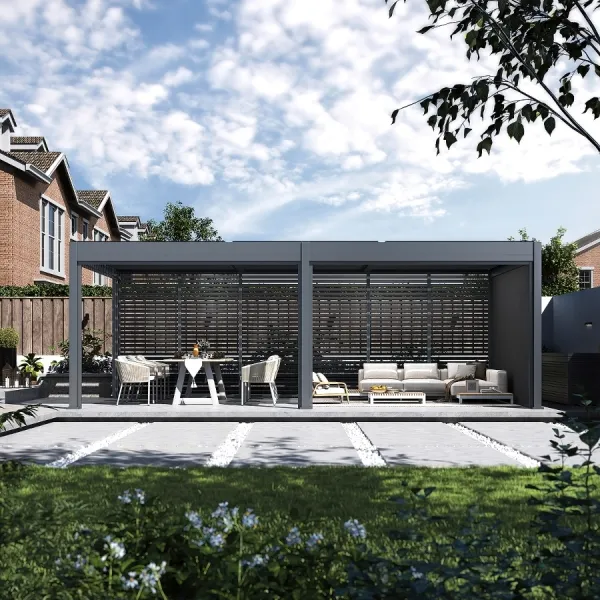 ArtRoja Bioklimatická hliníková pergola INTRO DUO voľne stojaca | antracit 7,2 x 3,6m