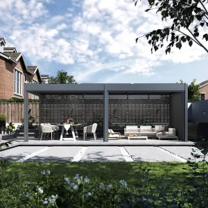 ArtRoja Bioklimatická hliníková pergola INTRO DUO voľne stojaca | antracit 7,2 x 3,6m