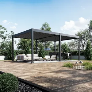 ArtRoja Bioklimatická hliníková pergola INTRO DUO voľne stojaca | antracit 6 x 4 m