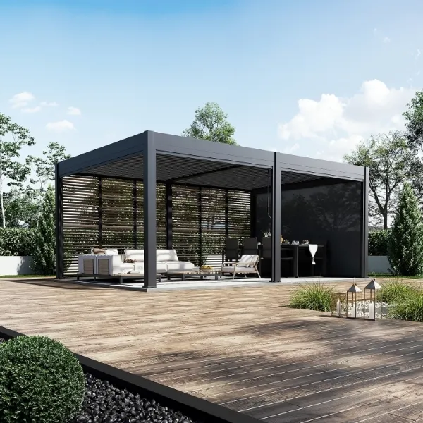 ArtRoja Bioklimatická hliníková pergola INTRO DUO voľne stojaca | antracit 6 x 4 m