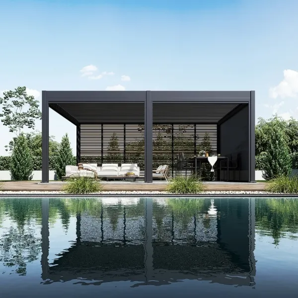 ArtRoja Bioklimatická hliníková pergola INTRO DUO voľne stojaca | antracit 6 x 4 m