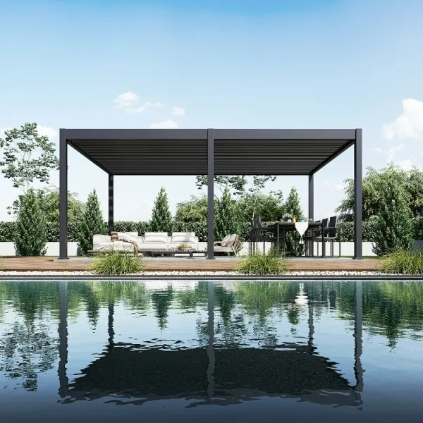 ArtRoja Bioklimatická hliníková pergola INTRO DUO voľne stojaca | antracit 6 x 4 m