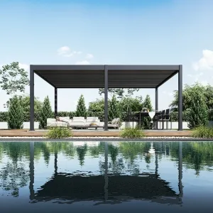 ArtRoja Bioklimatická hliníková pergola INTRO DUO voľne stojaca | antracit 6 x 4 m