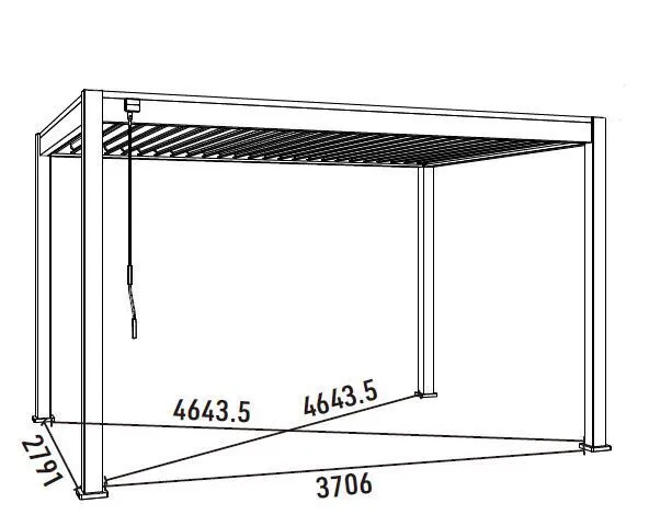 ArtRoja Bioklimatická hliníková pergola INTRO NEO voľne stojaca | antracit 3 x 4 m