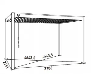 ArtRoja Bioklimatická hliníková pergola INTRO NEO voľne stojaca | antracit 3 x 4 m