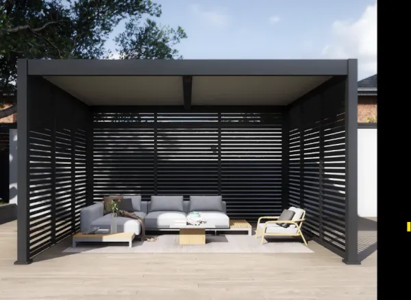 ArtRoja Bioklimatická hliníková pergola INTRO DUO voľne stojaca | antracit 4 x 4 m