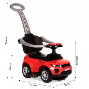 Hračkárske autíčko Rider Walker Pusher 3v1, červené