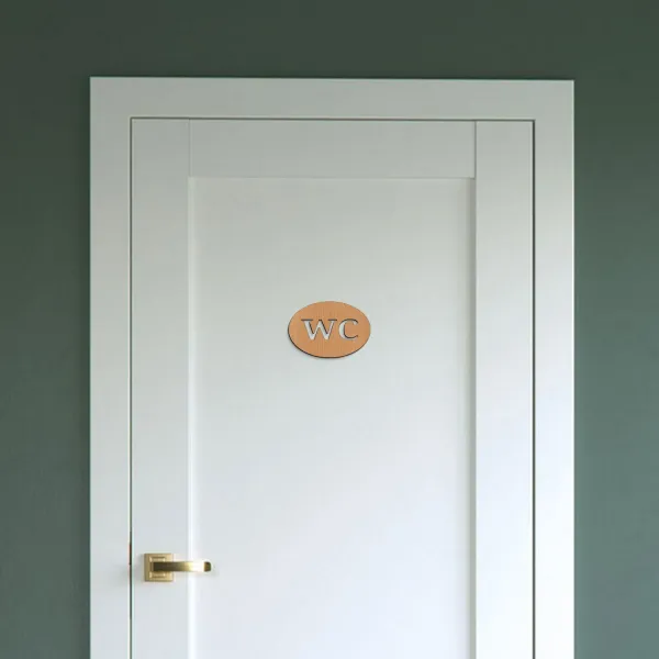 Drevený piktogram na dvere - WC
