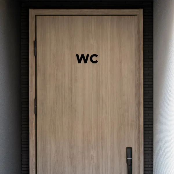 Drevený nápis na dvere - WC