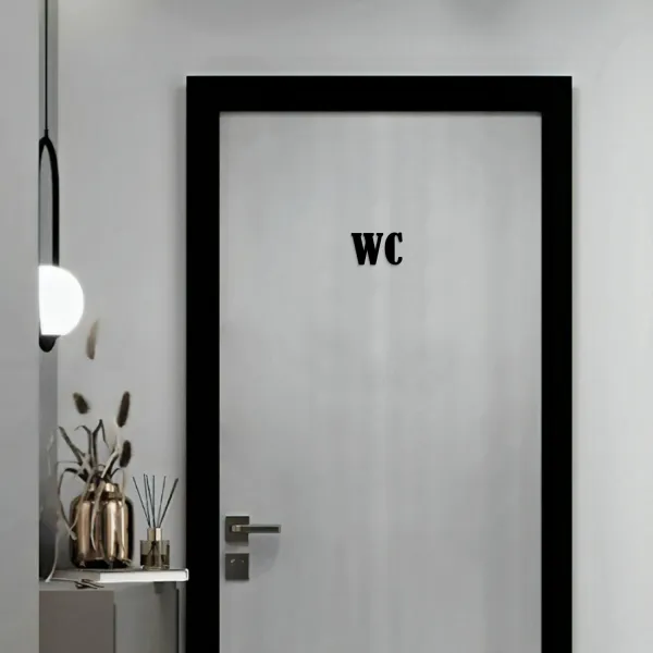 Drevený piktogram na WC