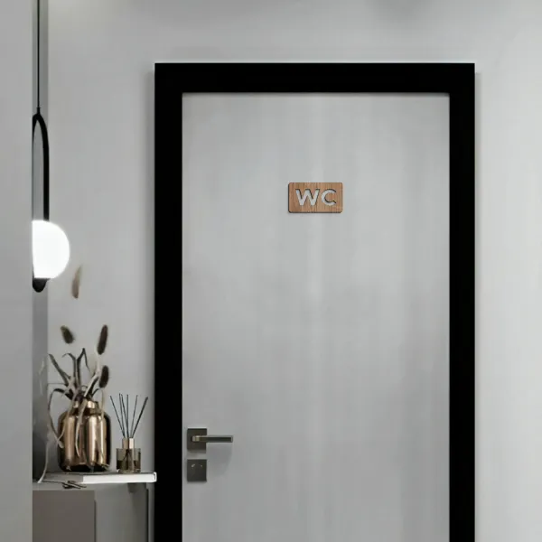 Drevené označenie dverí - WC