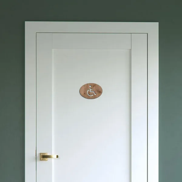Drevená tabuľka na dvere - WC invalidi