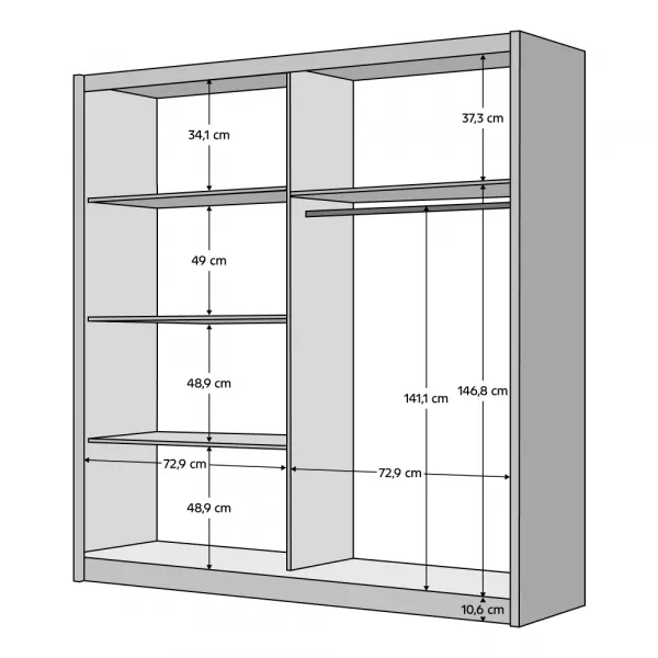 Skriňa, 2D-150, čierna/dub artisan, BAJADERO TYP 1