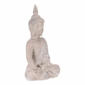 Dekorácia soška Budha sediaci, sivá, polyresin, 30 x 22 x 54 cm
