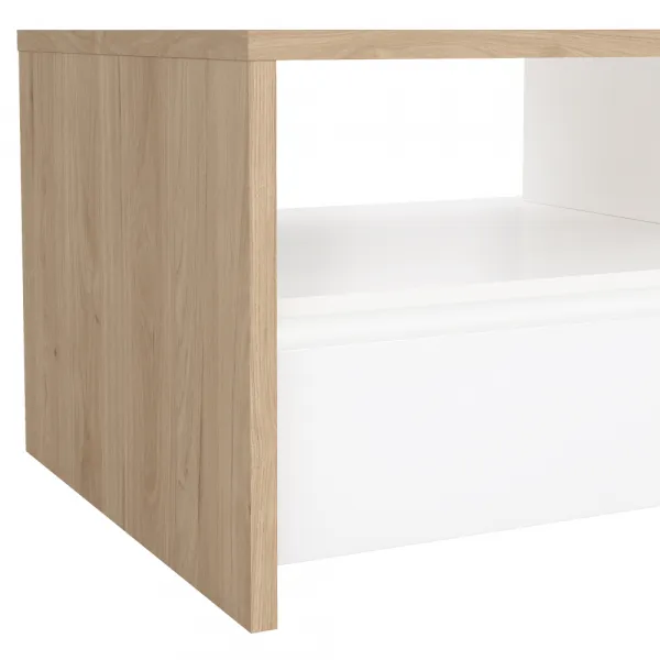 Konferenčný stolík, dub hickory/biela extra vysoký lesk, NEXT 50319