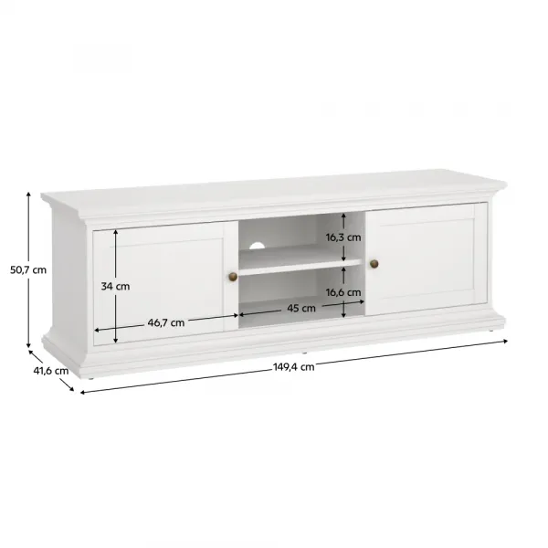 TV stolík, biela, PARIS 77810