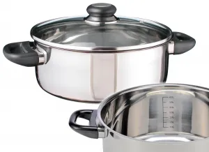 Haushalt International Nerezový hrnec se skleněnou poklicí, 5 l