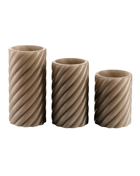 Weltbild LED voskové svíčky Twist, hnědé, sada 3 ks
