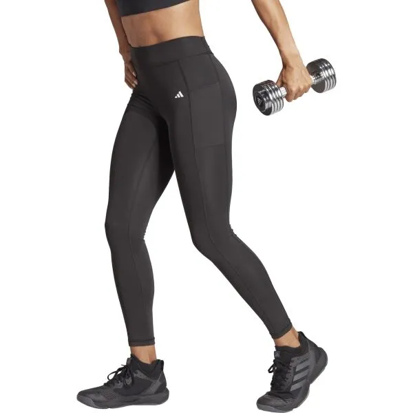 adidas OPTIME ESSENTIALS STASH POCKET LEGGINGS Dámske legíny, čierna, veľkosť