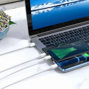 Hoco kábel 3v1 USB - Lightning / Micro USB / USB-C, 1 m, biely