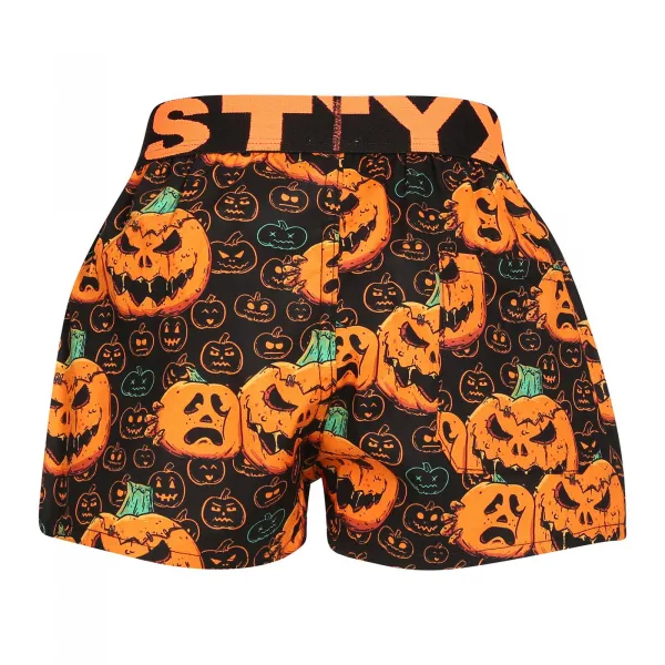Detské trenky Styx art športová guma Halloween tekvica (BJ1755) 6-8 let, trenírky