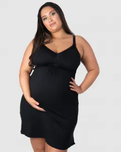 Dámska nočná košilka Hotmilk Dream Nightie FULL CAP kojacia čierna (DNB) S