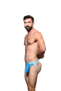 Pánske jocksy Andrew Christian modré DOORBUSTER! (93059-TURQ) S