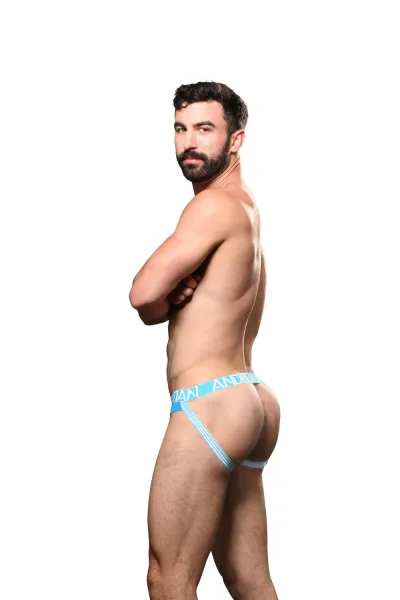 Pánske jocksy Andrew Christian modré DOORBUSTER! (93059-TURQ) S