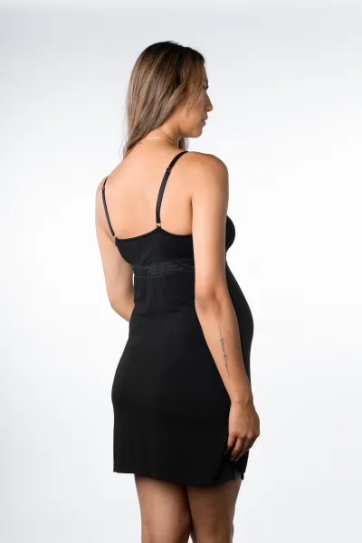 Dámska nočná košilka Hotmilk Dream Nightie REGULAR CAP kojacia čierna (DNB) S