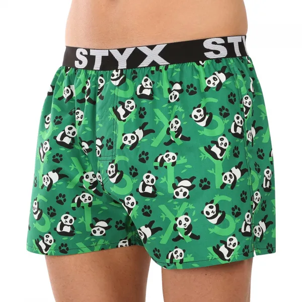 Pánske trenírky Styx art športová guma pandy (B1852) S