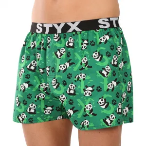 Pánske trenírky Styx art športová guma pandy (B1852) S