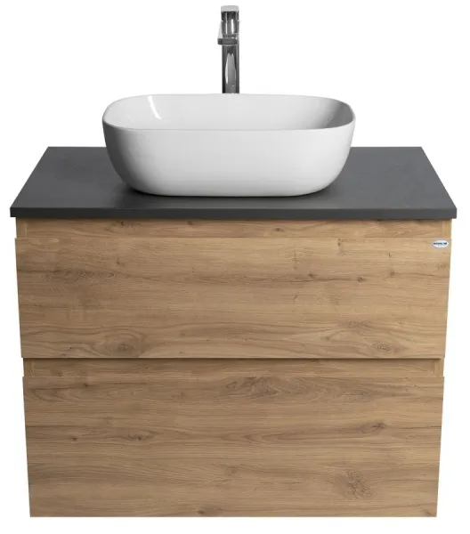AQUALINE - ALTAIR skrinka s doskou 78,5 cm, dub emporio/antracit bridlica AI380-02