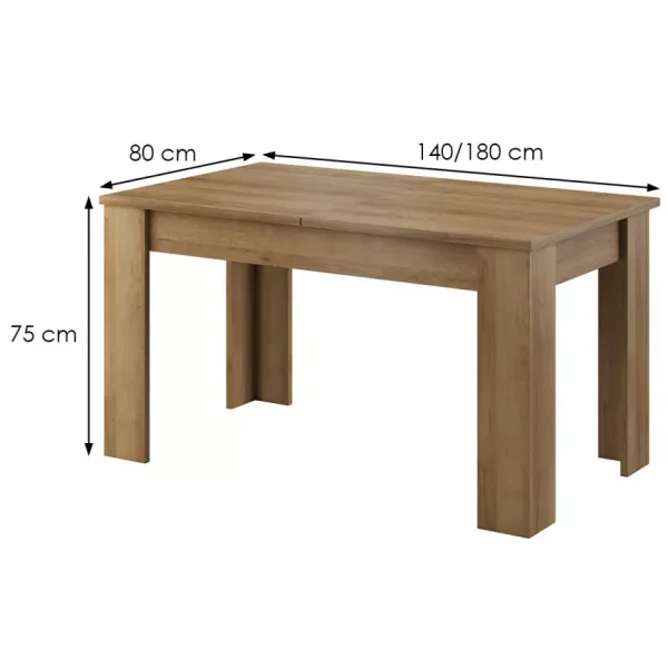 Piaski Jedálenský rozkladací stôl Sky II 140/180 cm dub Riviéra