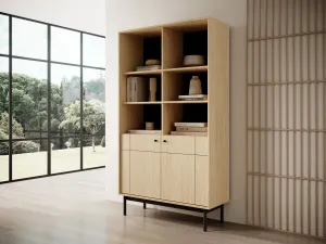 Piaski Knižnica Japandi 104 cm dub Linea