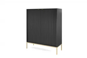 Piaski Komoda Nova 104 cm čierna/zlatá
