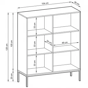 Piaski Komoda Nova 104 cm sivá/čierna