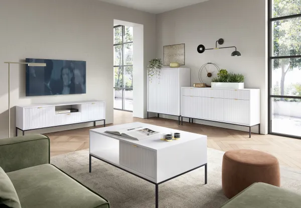 Piaski Komoda Nova 104 cm biela/čierna