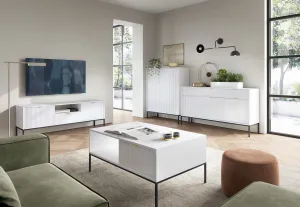 Piaski Komoda Nova 104 cm biela/čierna