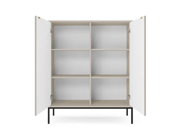 Piaski Komoda Nova 104 cm kašmír/čierna