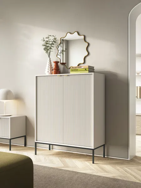 Piaski Komoda Nova 104 cm kašmír/čierna