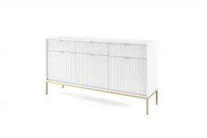 Piaski Komoda Nova 154 cm biela/zlatá