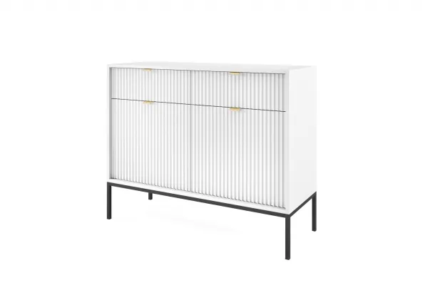Piaski Komoda Nova 104 cm so zásuvkami biela/čierna
