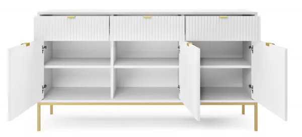 Piaski Komoda Nova 154 cm biela/zlatá