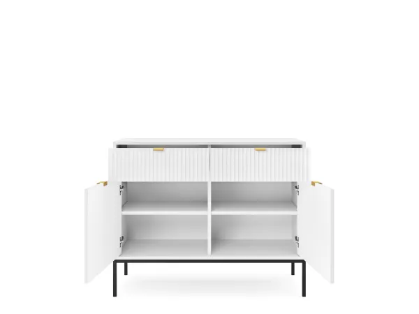 Piaski Komoda Nova 104 cm so zásuvkami biela/čierna