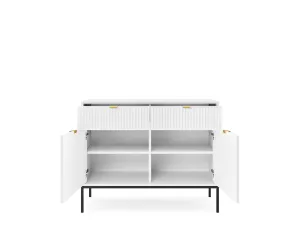 Piaski Komoda Nova 104 cm so zásuvkami biela/čierna